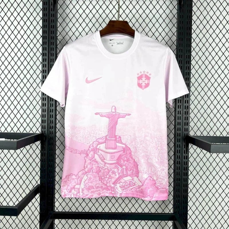 2025 Brazil Jesus Special Edition White-Pink Shirt