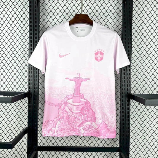 2025 Brazil Jesus Special Edition White-Pink Shirt