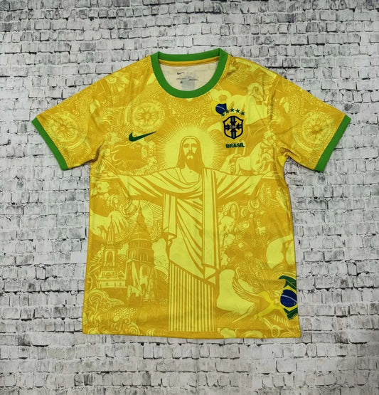 2024 Brazil Special Edition Jesus Yellow Shirt