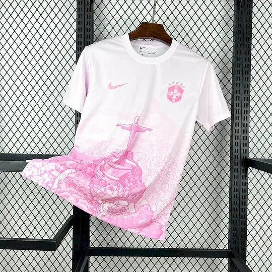 2025 Brazil Jesus Special Edition White-Pink Shirt