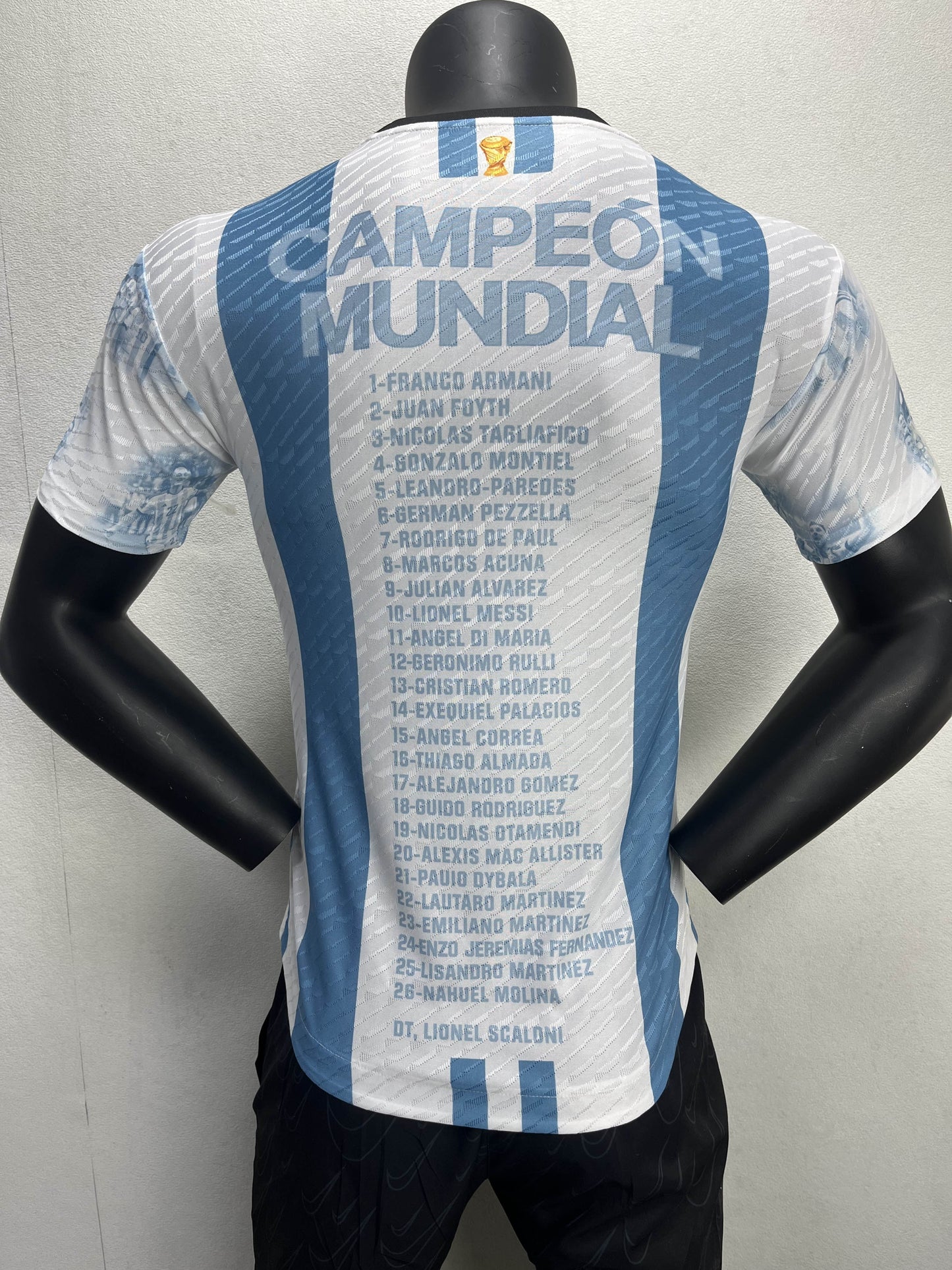 2022 Player Version Argentina Home Champion Commemorative Edition Shirt