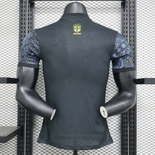 2024 Player Version Brazil Special Edition Jesus Black Gray Shirt